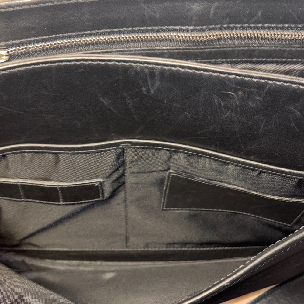 Coach Logan BLK Leather Large Business Portfolio Messenger Laptop #5238 - Picture 9 of 11